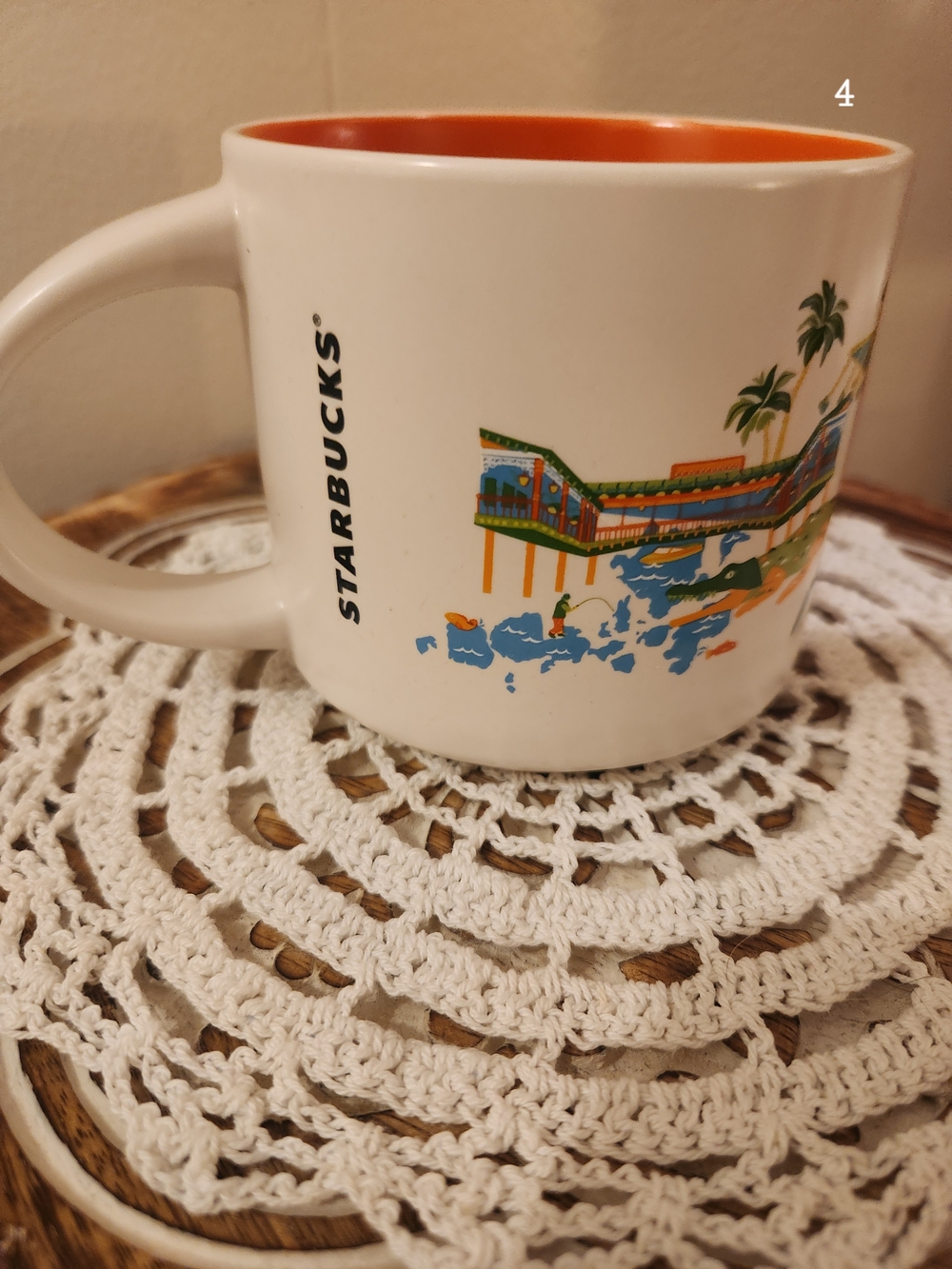 Starbucks Orlando Been There Series Mug with Orange Interior and Scenic Print